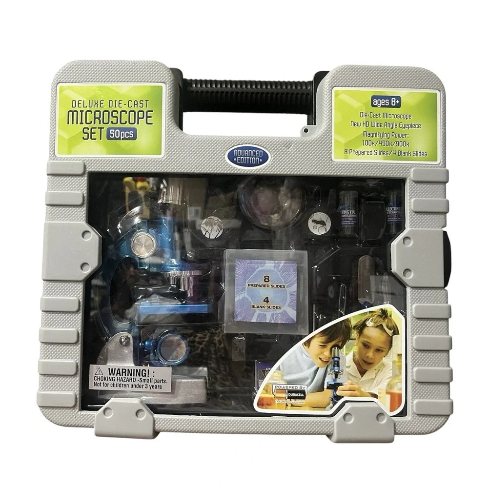 Kids‎ 8+ Educational Science Experiment Toy Die Cast Microscope Play Set 50pcs
